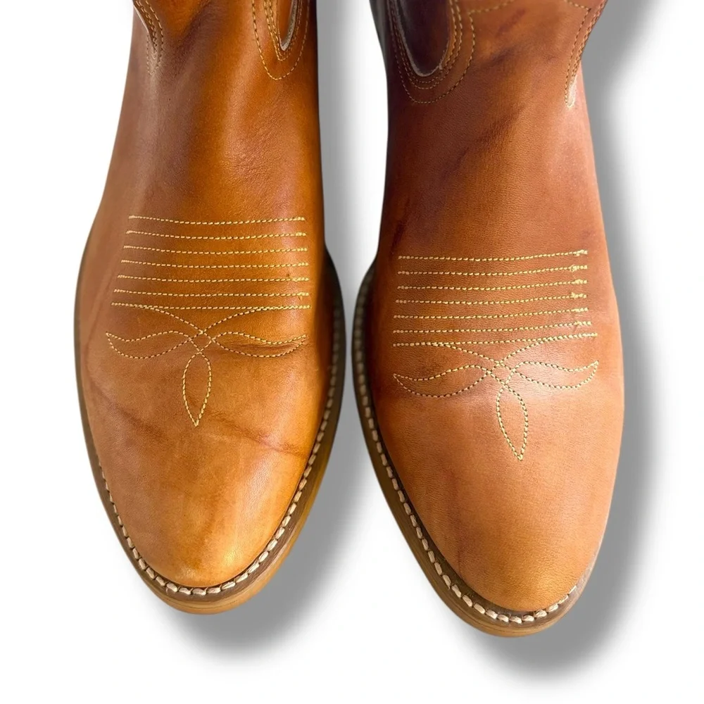 DINGO -   Men's Brown Leather Cowboy Boots Size 10D Pointed Toe Mid Calf - Picture 2 of 8